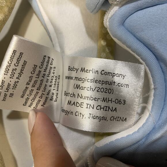 Baby Merlin's Magic Sleepsuit Swaddle Transition Sleepsack Blue Sz Small 3-6 mo - Picture 5 of 10